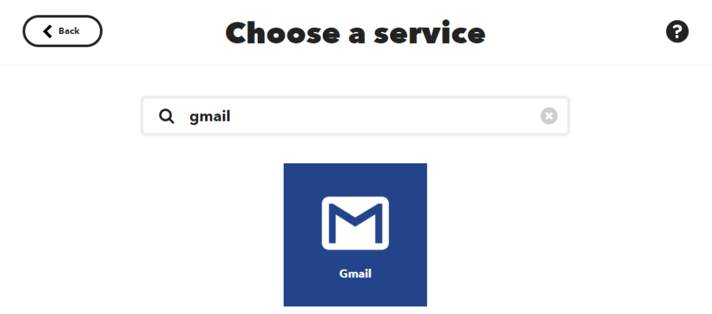 Hier tragen Sie nun unter der Suche gmail ein, und klicken danach auf das Gmail Symbol.